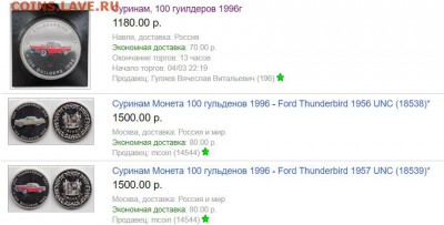 Суринам, 100 гульденов, 1996, две монеты с автомобилями - суринам1