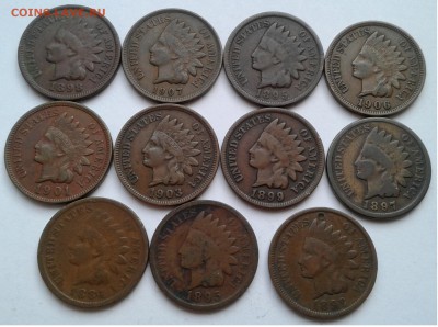 1 цент США, 11 шт.погодовка. 1884-1906г. до 09.05.19г. 22:00 - 20190503_182534
