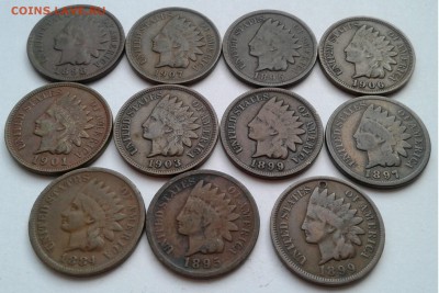 1 цент США, 11 шт.погодовка. 1884-1906г. до 09.05.19г. 22:00 - 20190503_182540
