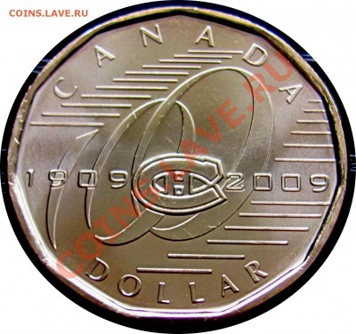 A44 1$ Канада 2009 Монреаль Канадиенс UNC до 30.06 в 22°° - A44 1$ Canada 2009 Montreal Canadiens_1
