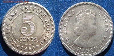 Малайя и Британское Борнео 5 центов 1953 г До 06.05 В 22-00М - 5ц Б.Б.