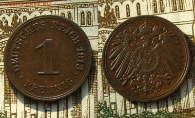 Германия.1 pfenning 1913 , до 12.05.19 в 22:10 МСК - 1 pfenning 1913