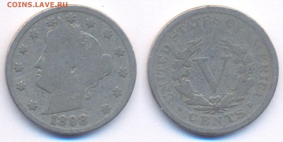 США 5 центов 1898 Liberty Head	 до 	14.05.19	 22:00 МСК - 13