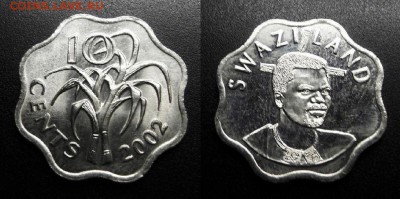 МОНЕТЫ МИРА 05-19 - Свазиленд - 10 центов (2002) «Cахарный тростник» (aUNC) У1