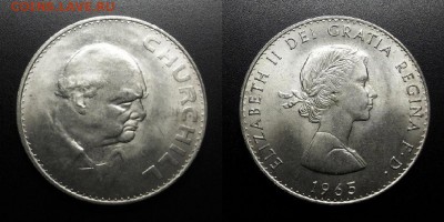 МОНЕТЫ МИРА 05-19 - Великобритания – 1 крона (1965) «Уинстон Черчилль» №1