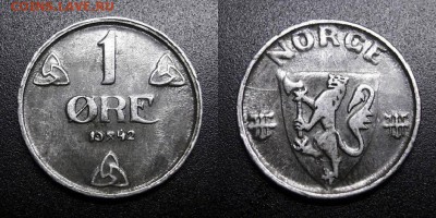 МОНЕТЫ МИРА 05-19 - Норвегия – 1 эре (1942) железо У1
