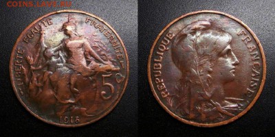 МОНЕТЫ МИРА 05-19 - Франция – 5 сантимов (1915)