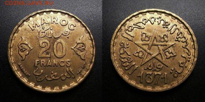 МОНЕТЫ МИРА 05-19 - Франц. Марокко – 20 франков (1371-1951) №6