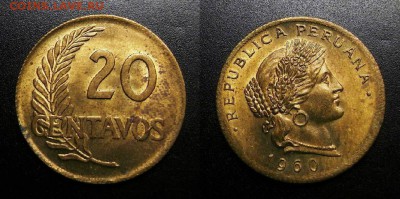 МОНЕТЫ МИРА 05-19 - Перу – 20 сентаво (1960) лат. (XF) У1