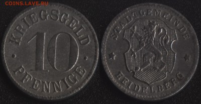Нотгельды Германии по фиксированной цене - Хейдельберг 10 пфеннигов (продажа)