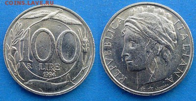Италия - 100 лир 1994 года (Фауна) до 16.05 - Италия 100 лир 1994