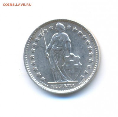 Ag. Швейцария 1 франк 1963. XF. До 13.05 22:00 - 33
