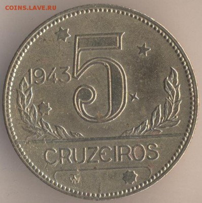 5 крузейро Бразилия 1943 - 155