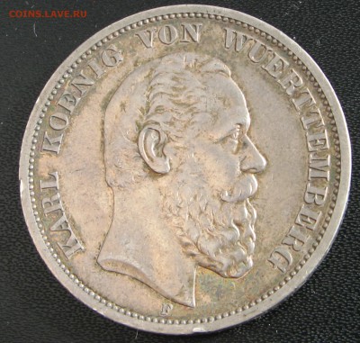 Вюртемберг 5 марок 1875 - аверс