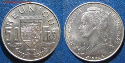 РЕЮНЬЁН 50 франков 1962 г Дл 13.05 В 22-00МСК - Рею50ф