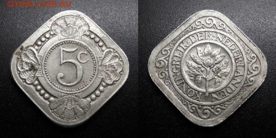 МОНЕТЫ МИРА 05-19 - Нидерланды – 5 центов (1913) «Апельсиновое дерево» №2