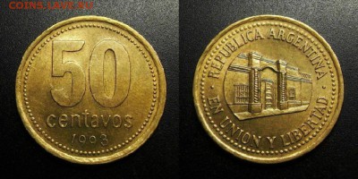 МОНЕТЫ МИРА 05-19 - Аргентина – 50 сентаво (1993)