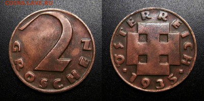 МОНЕТЫ МИРА 05-19 - Австрия – 2 гроша (1935)