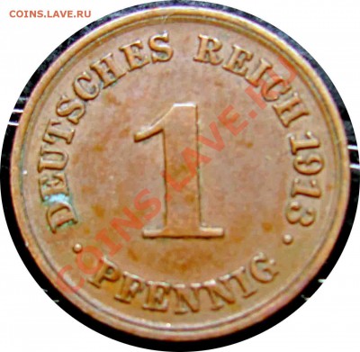 A76 Германия 1 пфенниг 1913F до 01.07 в 22°° - A76 1 1913F_1
