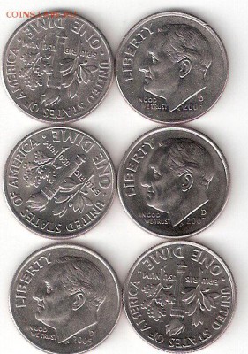 США: 10 Центов(даймы) - 6шт. разные - DIME-6st A