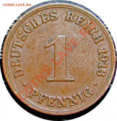 A78 Германия 1 пфенниг 1913A до 01.07 в 22°° - A78 1 1913A_1