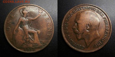 МОНЕТЫ МИРА 05-19 - Великобритания – 1 пенни (1917) «Георг V» №1