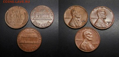 МОНЕТЫ МИРА 05-19 - США – набор – 1 цент (1958-59-74)