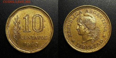 МОНЕТЫ МИРА 05-19 - Аргентина – 10 сентаво (1970)