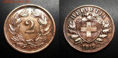 МОНЕТЫ МИРА 05-19 - Швейцария – 2 раппена (1919)