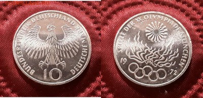 ФРГ. 10 марок 1972 г. Кольца. До 15.05.19. - 20190510_200532