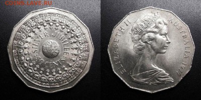 МОНЕТЫ МИРА 05-19 - Австралия – 50 центов (1977) «Серебряный юбилей правления Елизаветы II» Н1
