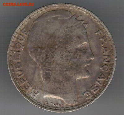 Ag ФРАНЦИЯ 10 ФРАНКОВ 1930 ДО 19.05.2019 В 22.00МСК (Д151) - 5-фр1930