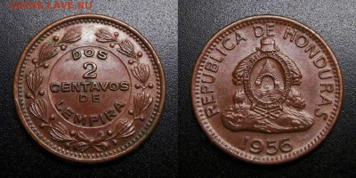 МОНЕТЫ МИРА 05-19 - Гондурас – 2 сентаво (1956) бронза (аUNC) У1