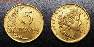МОНЕТЫ МИРА 05-19 - Перу – 5 сентаво (1965) лат. (XF+) У1