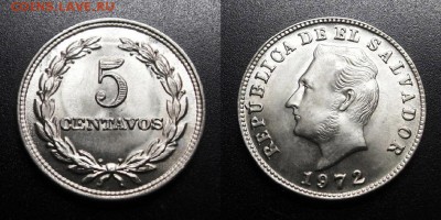 МОНЕТЫ МИРА 05-19 - Сальвадор – 5 сентаво (1972) медь-ник. (UNC) У1