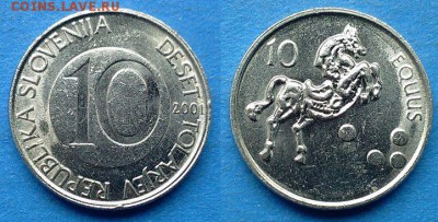 Словения - 10 толаров 2001 года до 20.05 - Словения 10 толаров 2001