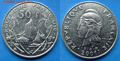 Французская Полинезия - 50 франков 2001 года до 20.05 - Французская Полинезия 50 франков 2001