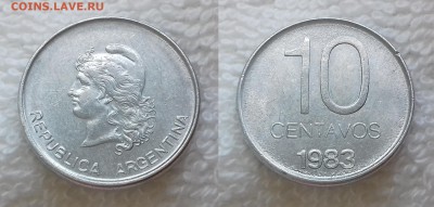 АРГЕНТИНА 10 сентаво 1983 до 19 мая 22:00 - АРГЕНТИНА 10 сентаво 1983 20190503_1230