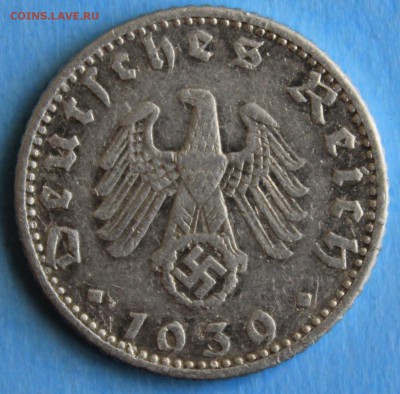 С РУБ.III-й РЕЙХ 50 пфеннигов 1939г."D" НЕ ЧАСТАЯ до 20.05 - IMG_7609.JPG