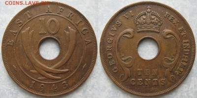 Брит Вост Африка 10 центов 1943  до 19-05-19 в 22:00 - Брит Вост Африка 10 центов 1943    205