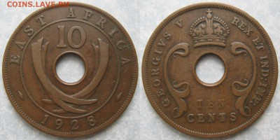 Брит Вост Африка 10 центов 1928  до 19-05-19 в 22:00 - Брит Вост Африка 10 центов 1928    3974