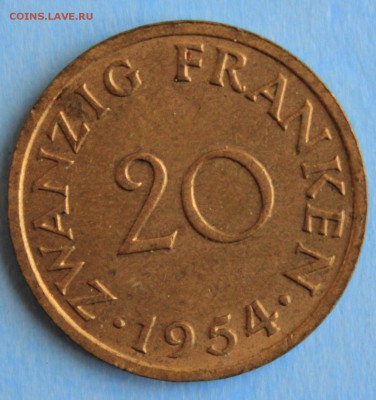 С РУБ. СААРЛАНД 20 франкен 1954г. до 20.05 в 22-00 - IMG_7614.JPG