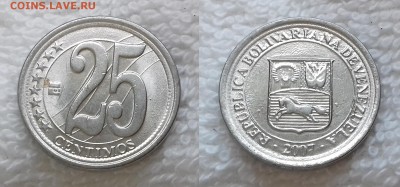 с 1 руб. ВЕНЕСУЭЛА 25 сентаво 2007 до 19 мая 22:00 - ВЕНЕСУЭЛА 25 сентаво 2007 20190503_1245