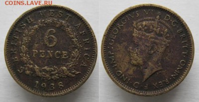 Брит Зап Африка 6 пенсов 1938  до 20-05-19 в 22:00 - 5 26 Брит Зап Африка 6 пенсов 1938   059