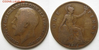 Великобритания 1 пенни 1913     до 20-05-19 в 22:00 - 7 2 Великобритания 1 пенни 1913    1181