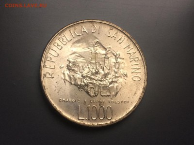 Сан-Марино 1000 лир 1978 «Лев Толстой» - 3EE23376-BB59-4E17-B49E-E8780DD39877