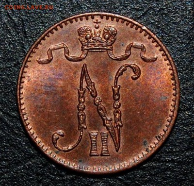 ФИНЛЯНДИЯ 1 пенни 1903. БОЛЬШАЯ 3. Отличная. КРАСНАЯ. 20.05. - 125133839 (1)