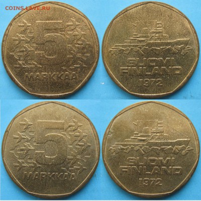 20 драхм 1992г. 2-монеты - Финляндия 5 марок 1972
