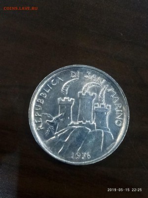 Сан-Марино 500 Лир 1976г. до 19.05.19г. в 22.00 мск - P90515-222504