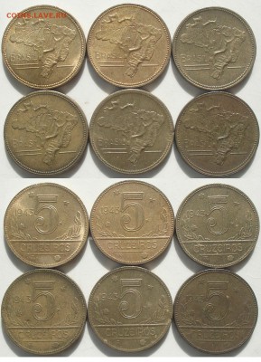 5 крузейро Бразилия 1943 - brasil_5cr_1943_6_piezas